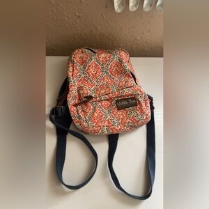 Matilda Jane Coral and Navy Patterned Mini Backpack